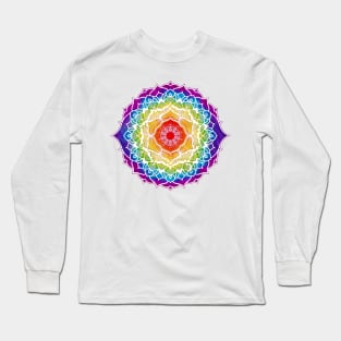 7 Chakra Mandala Design - WOWB Watercolor Long Sleeve T-Shirt